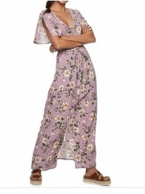 Live to be Spoiled Purple floral maxi dress Size XL